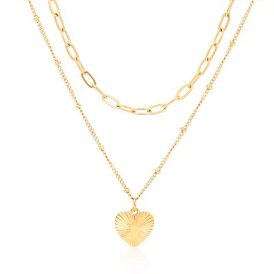 Collaret en capes amb clip de paper Penjoll de cor