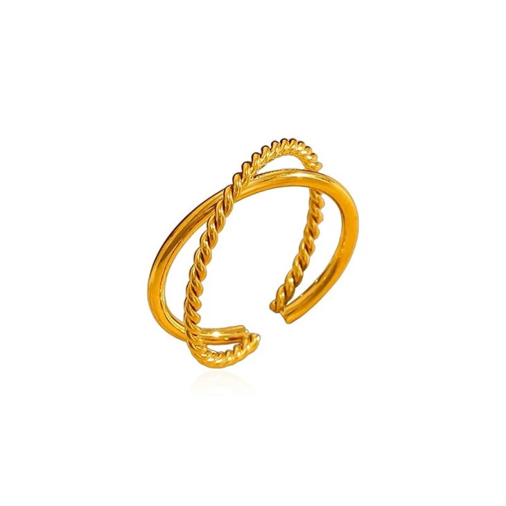 316L Stainless Steel Cross Open Ring high quality