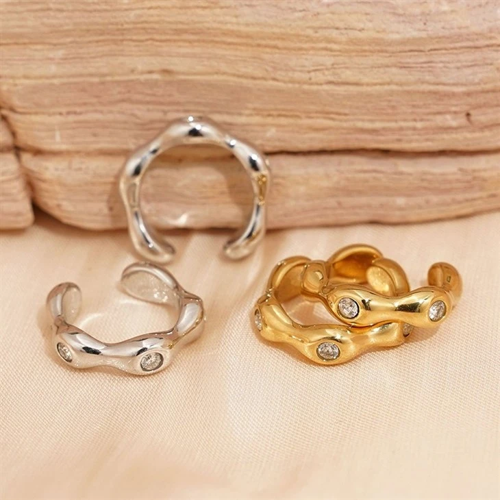 Irregular Zircon Clip Earrings factory