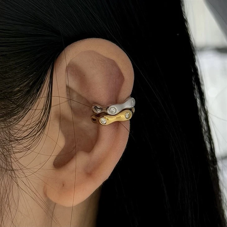 Irregular Zircon Clip Earrings best