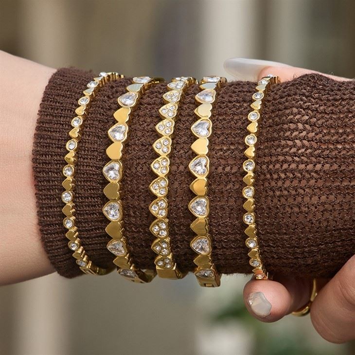 Minimalist Gold Plated Heart Bangles best