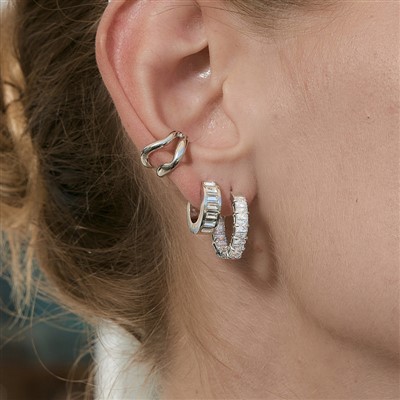 Arracades de cèrcol Huggie de zirconia cúbica brillant